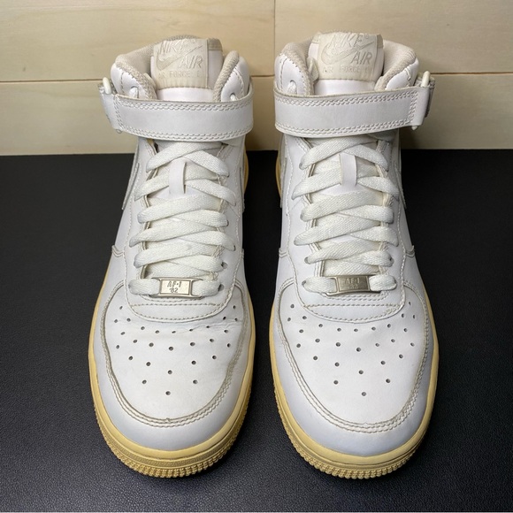 Vintage Nike Air Force 1 White Mid Women's Size 8 Shoes 6.5Y AF1 82 314195-113 - Picture 7 of 12